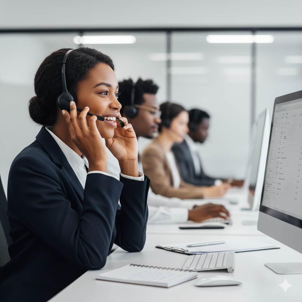 A customer service representative working